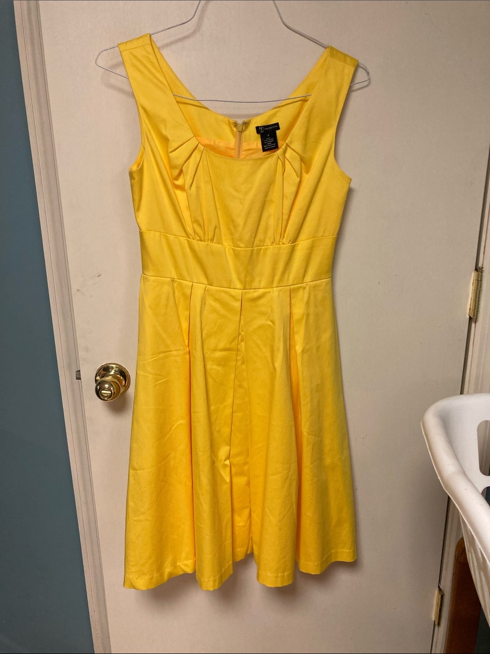 new directions Bright Yellow Pleated Dress